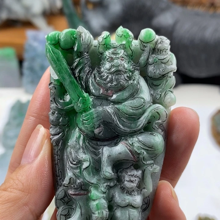 未镶嵌定制翡翠天然翡翠吊坠钟馗