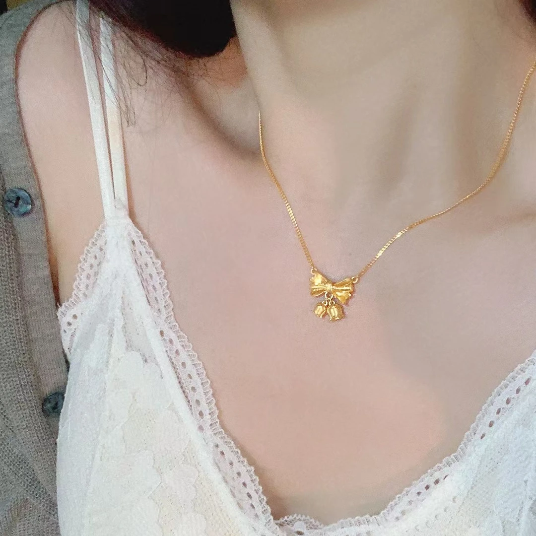 【门店补贴 粉丝专属】蝴蝶结玲兰花项链轻奢高级感颈链