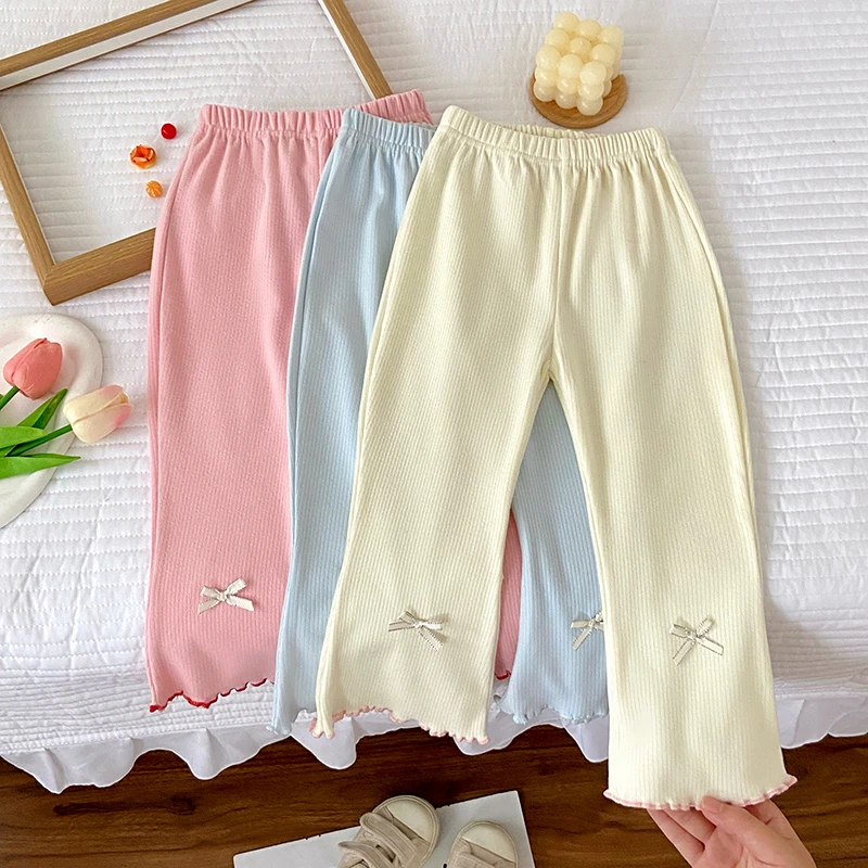 2025春秋新款喇叭裤儿童洋气修身打底裤女童宝宝舒适裤子