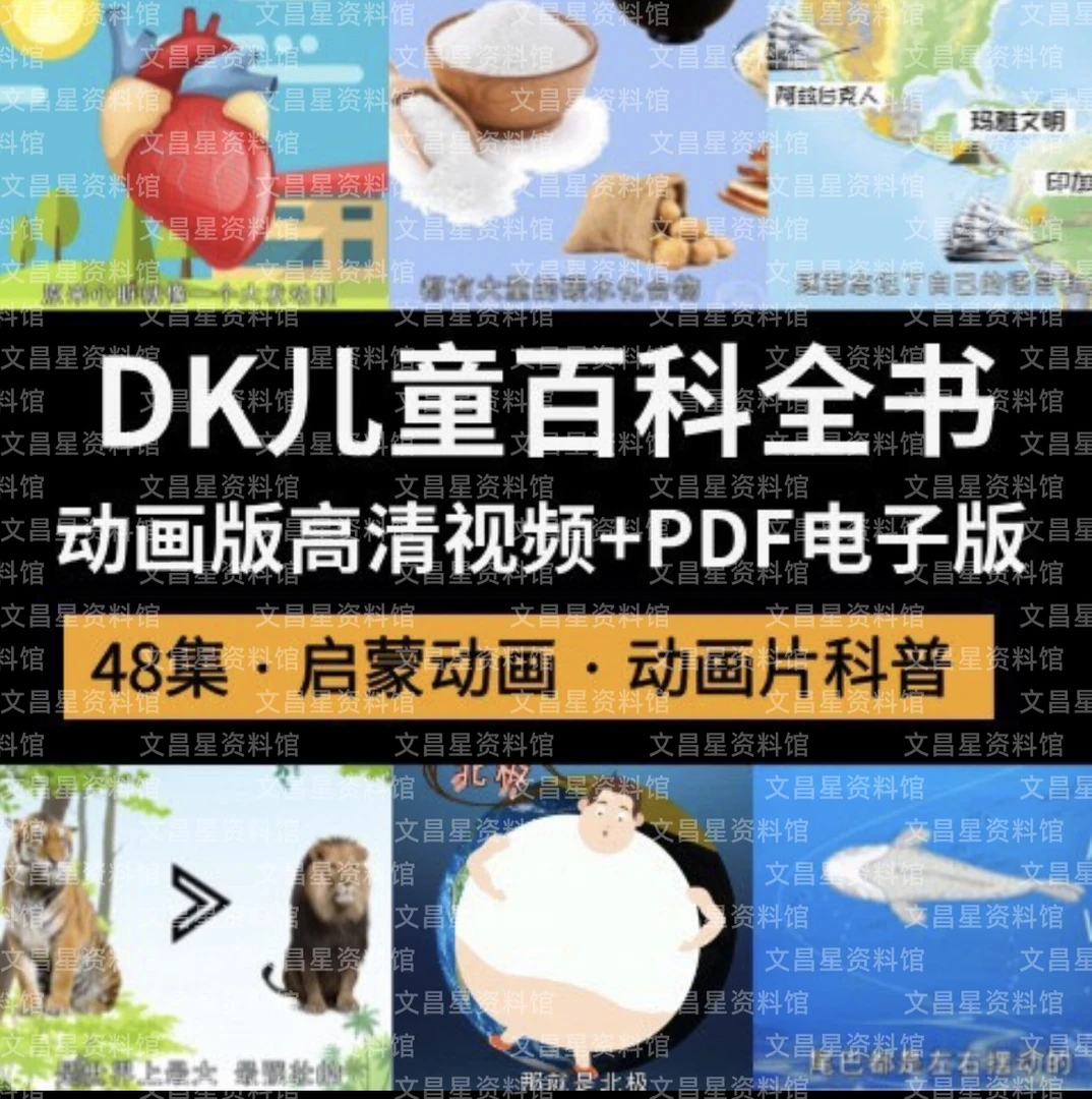 DK儿童百科全书动画版全48集儿童纪录片儿童科普动画教学DK兴趣