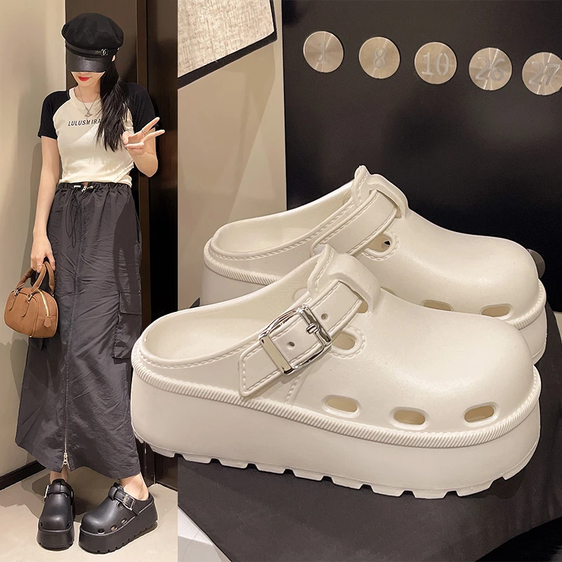 【优遇家】2025夏女款勃肯凉拖外穿包头拖鞋女款外穿包头厚底凉鞋