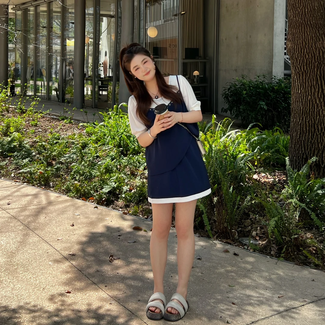 楠序【自由诗】魏魏微胖女装 2025年夏装新休闲两件套装时尚YZ36025