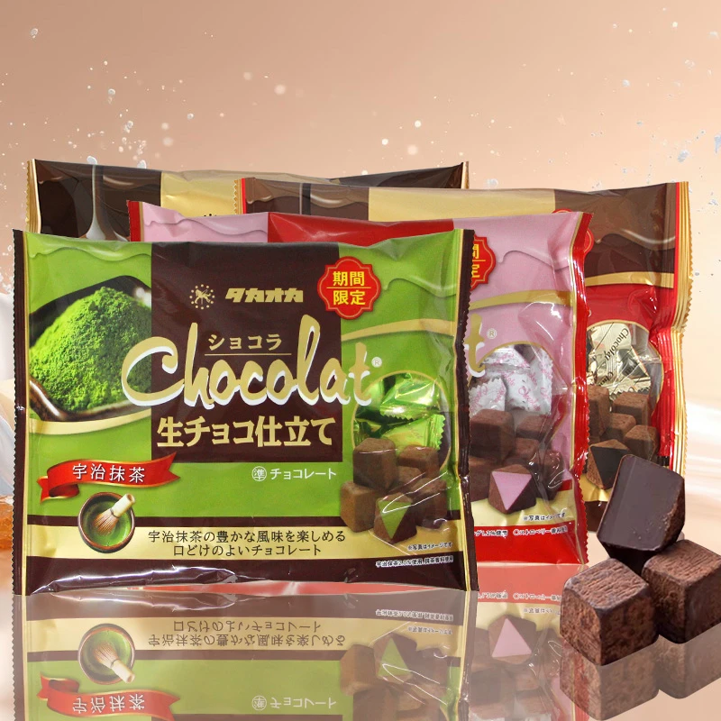 （拍2袋包邮）日本进口Takaoka生巧克力原味北海道牛奶味圣诞节零食
