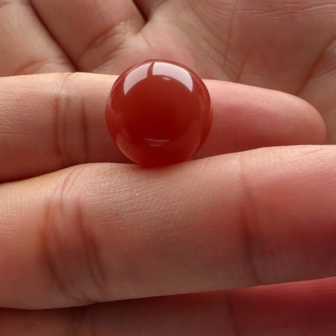 南红玛瑙未镶嵌圆珠13.2白纹