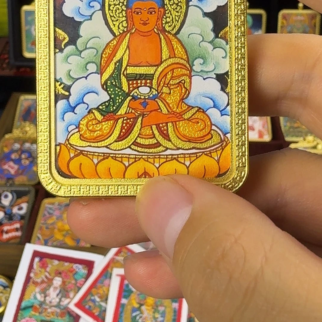 吊坠纯手绘阿弥陀佛唐卡