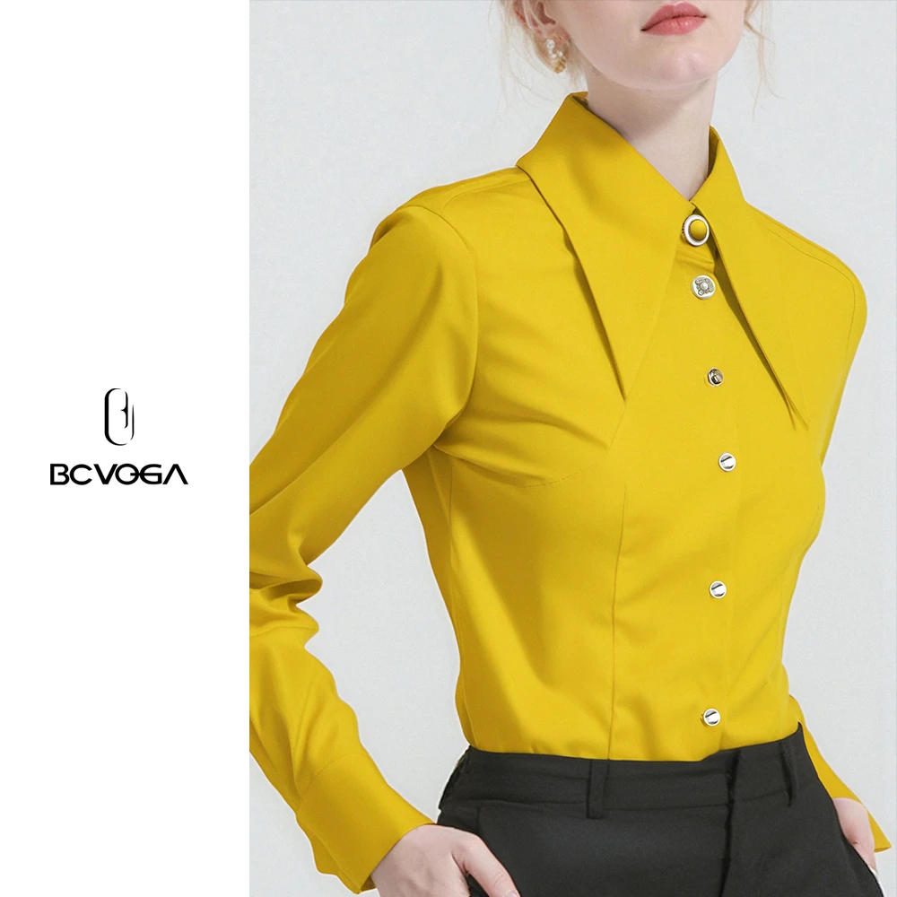 BCVOGA女衬衫法式修身春季上衣外套衬衫袖休闲气质长袖LADJ504003
