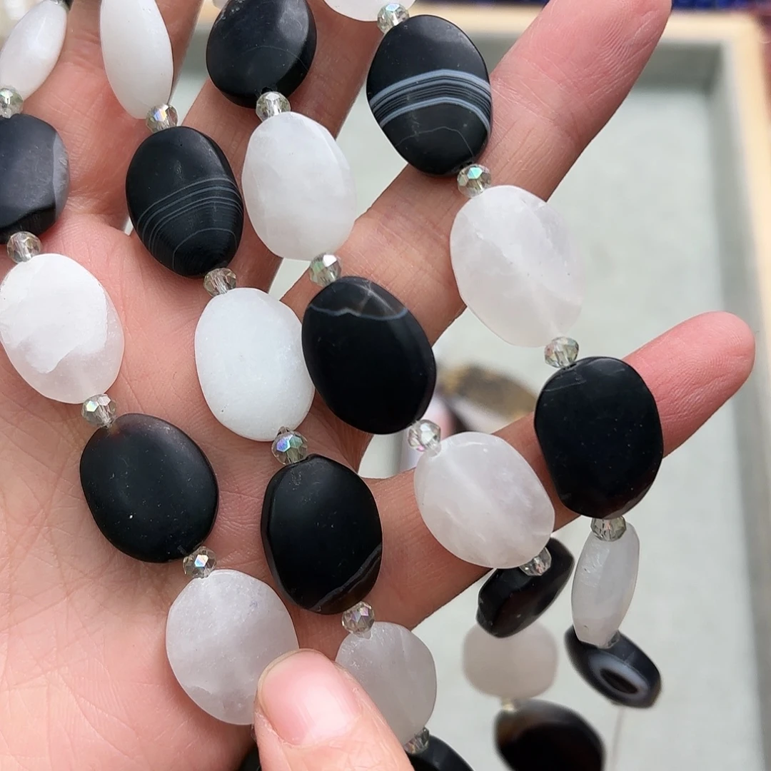 玛瑙/玉髓未镶嵌珠宝半成品14×18磨砂水晶蛋型一条