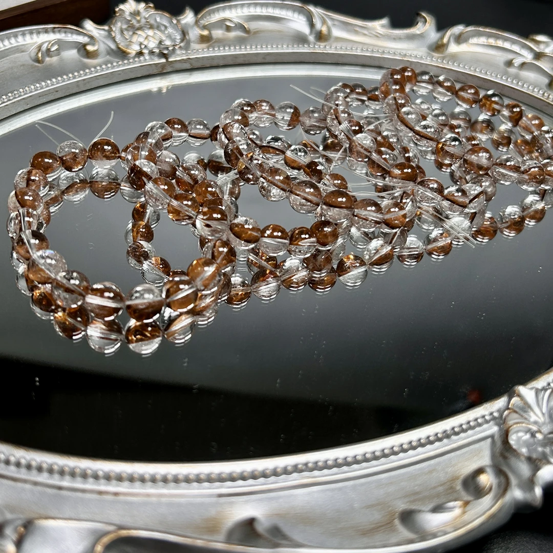 高净体红泥一线天闪灵钻水晶手串多样性发其一