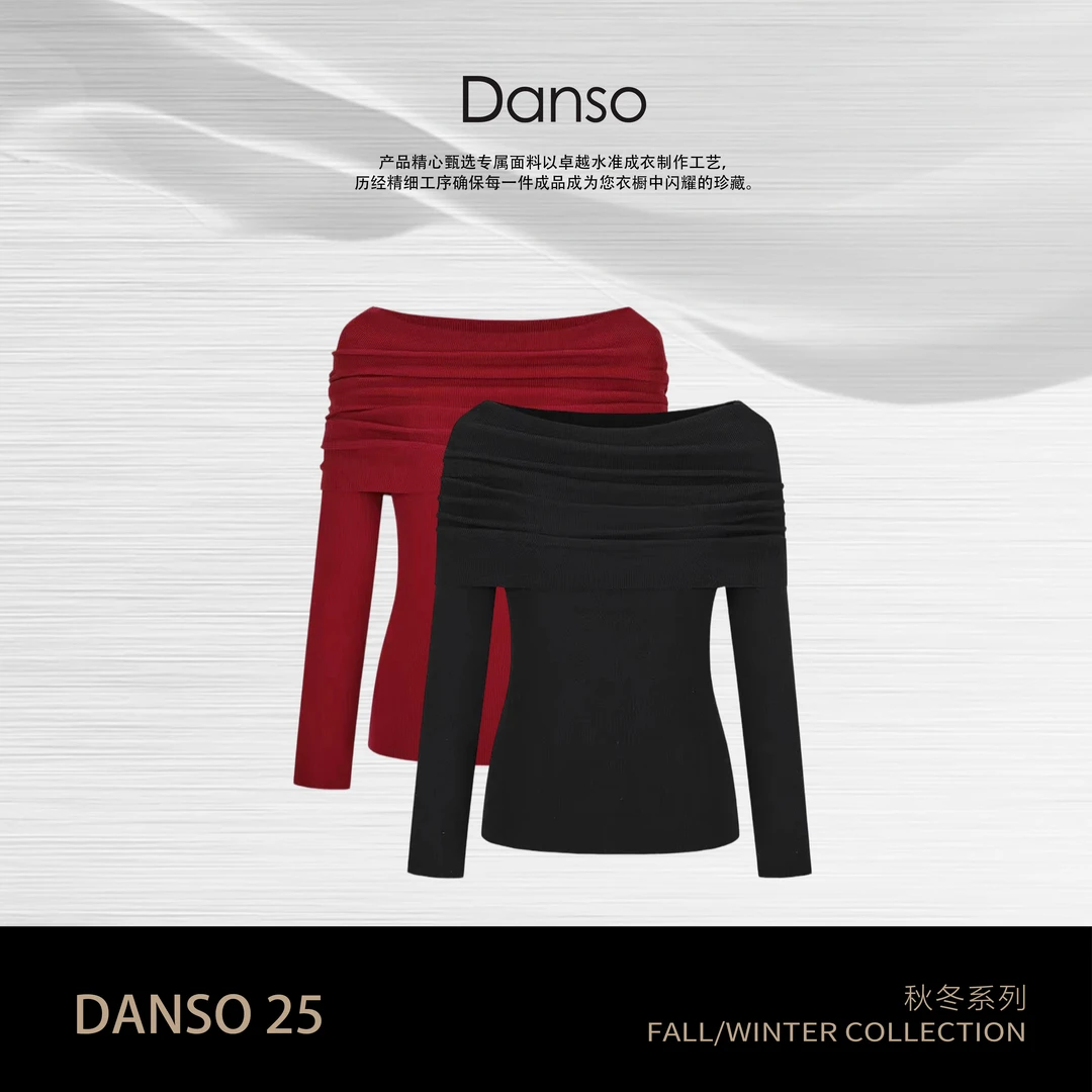 Danso丨反常规基础堆叠领长袖上衣丨玉美华