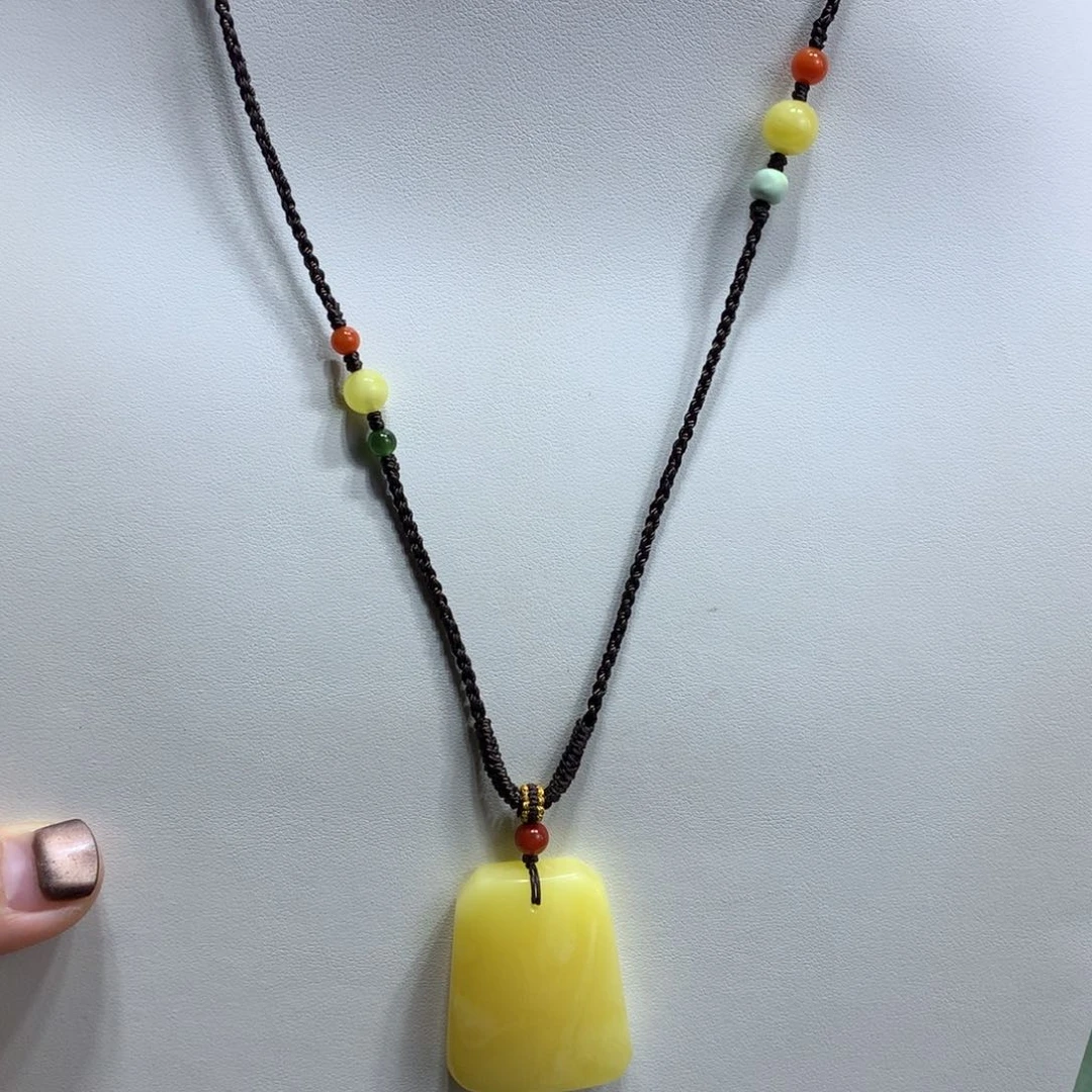 蜜蜡未镶嵌颈饰吊坠