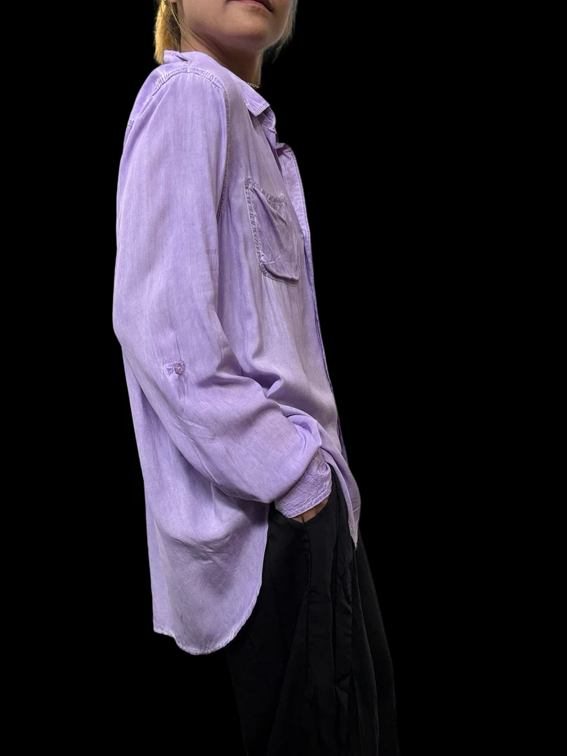 A270024（复古）三色衬衫百搭夏季春夏薄款纯色宽松立领休闲时尚