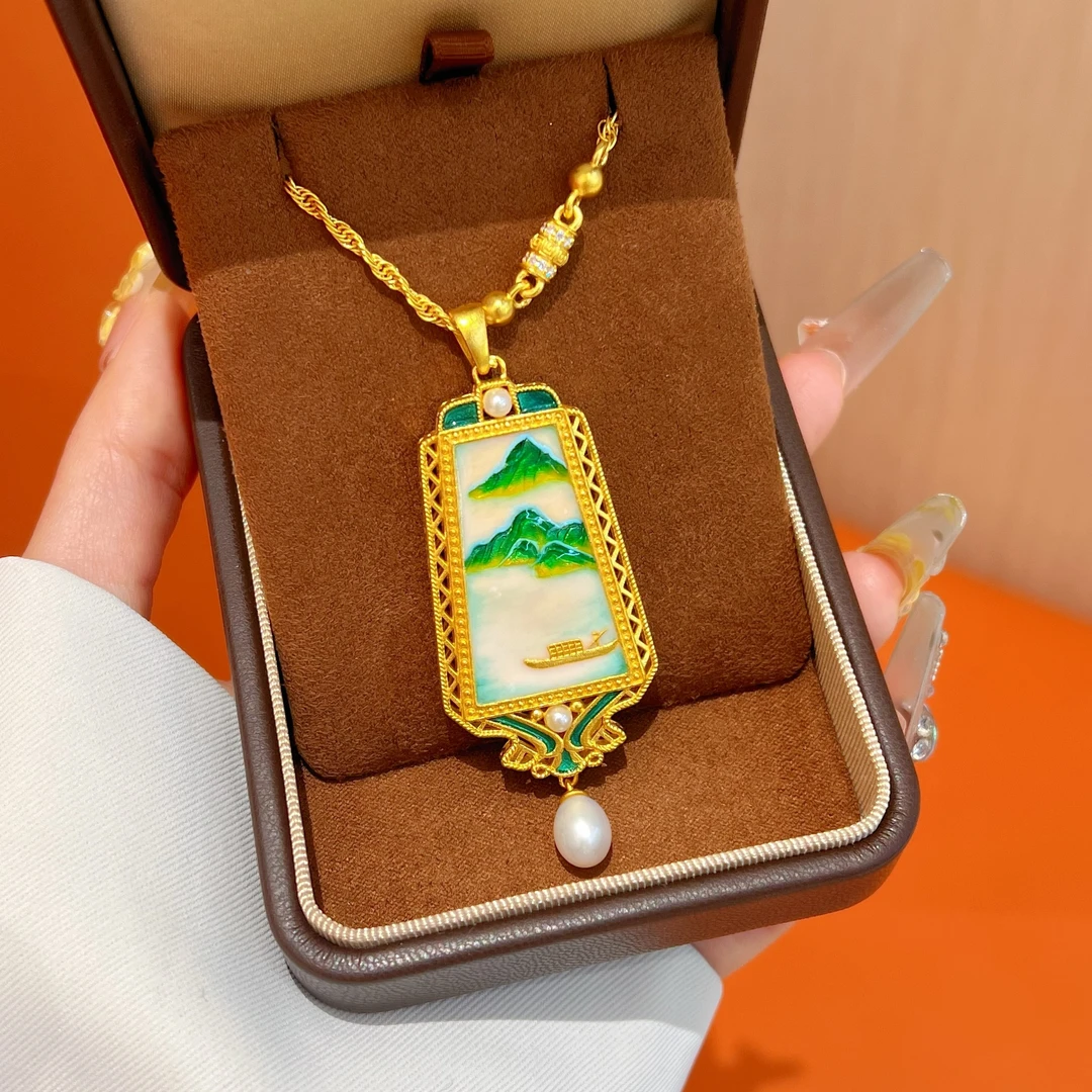 展厅专场【江山吊牌】足金 999 轻奢高级黄金单吊坠不含链  601附加