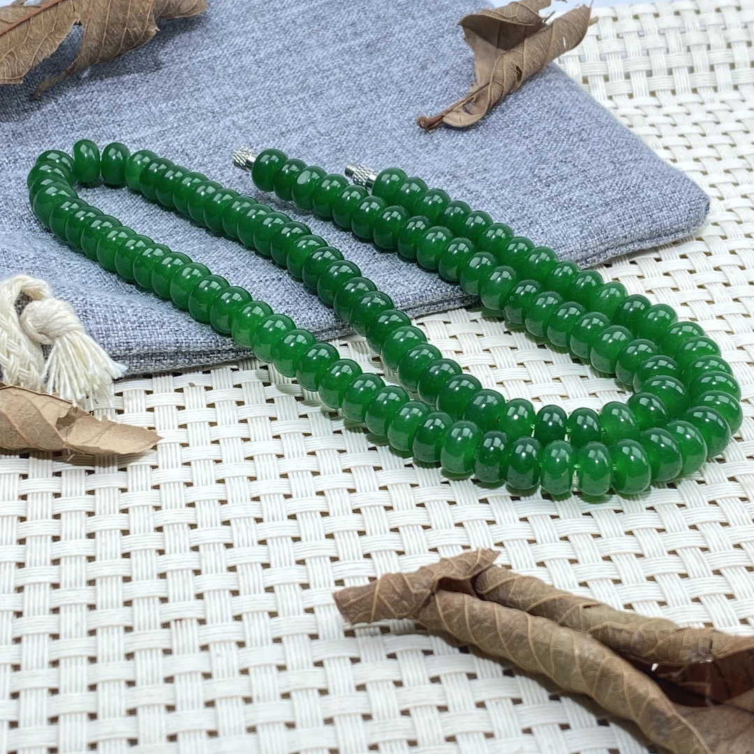 LL-203号清新大气辣绿算盘珠项链8mm多样性发一件