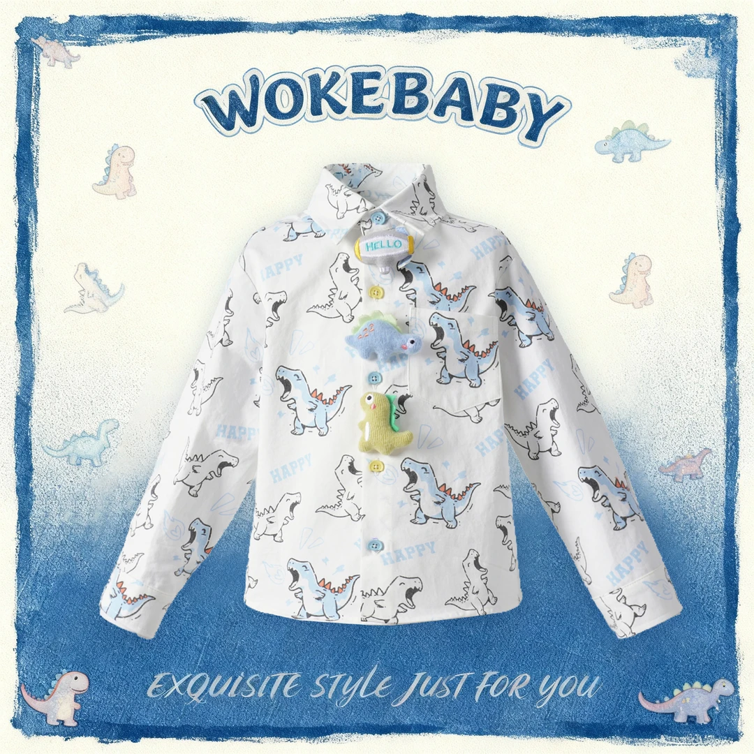 【霸王龙】2026春款男童衬衫上衣春季新款儿童上衣汉服FS6019