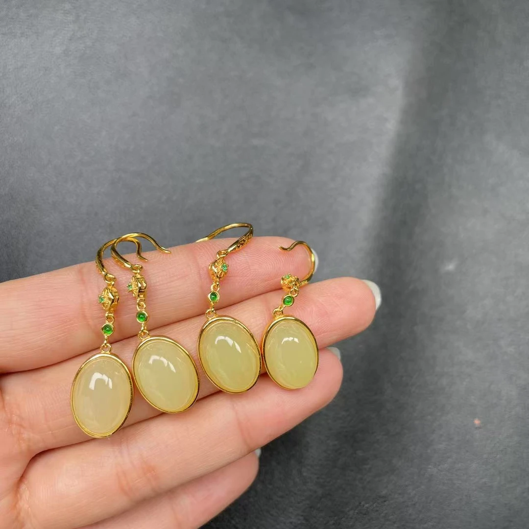 【玉经纶】40118/Q28-和田玉耳饰-多样性发其一