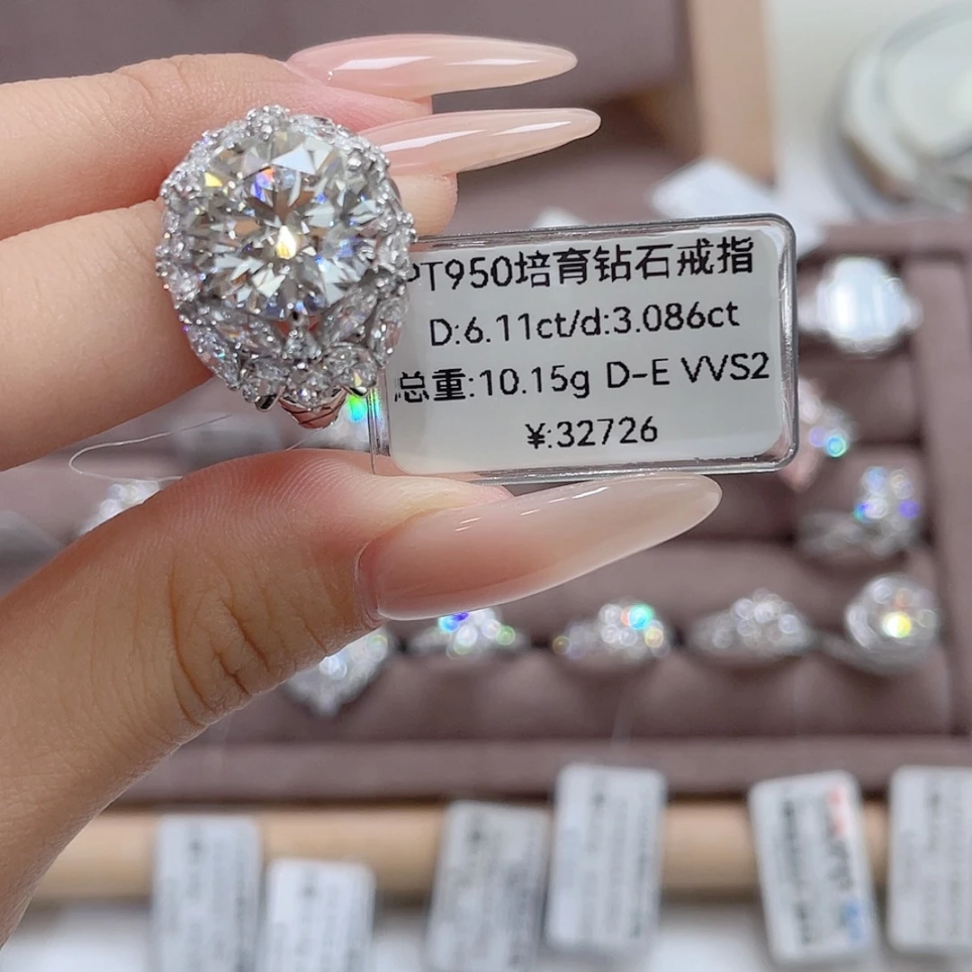 铂Pt950镶嵌实验室培育钻石