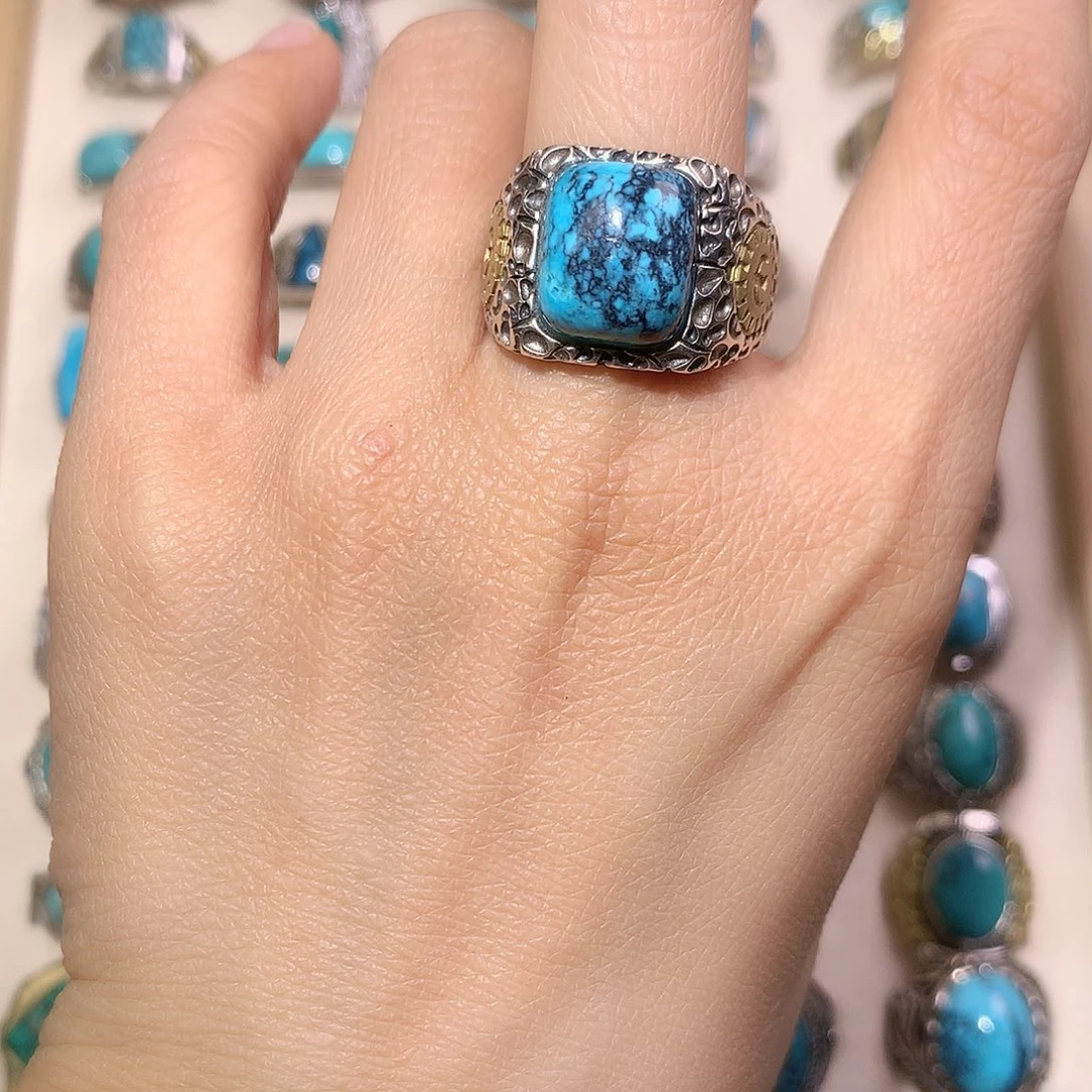 绿松石银S925镶嵌颈饰