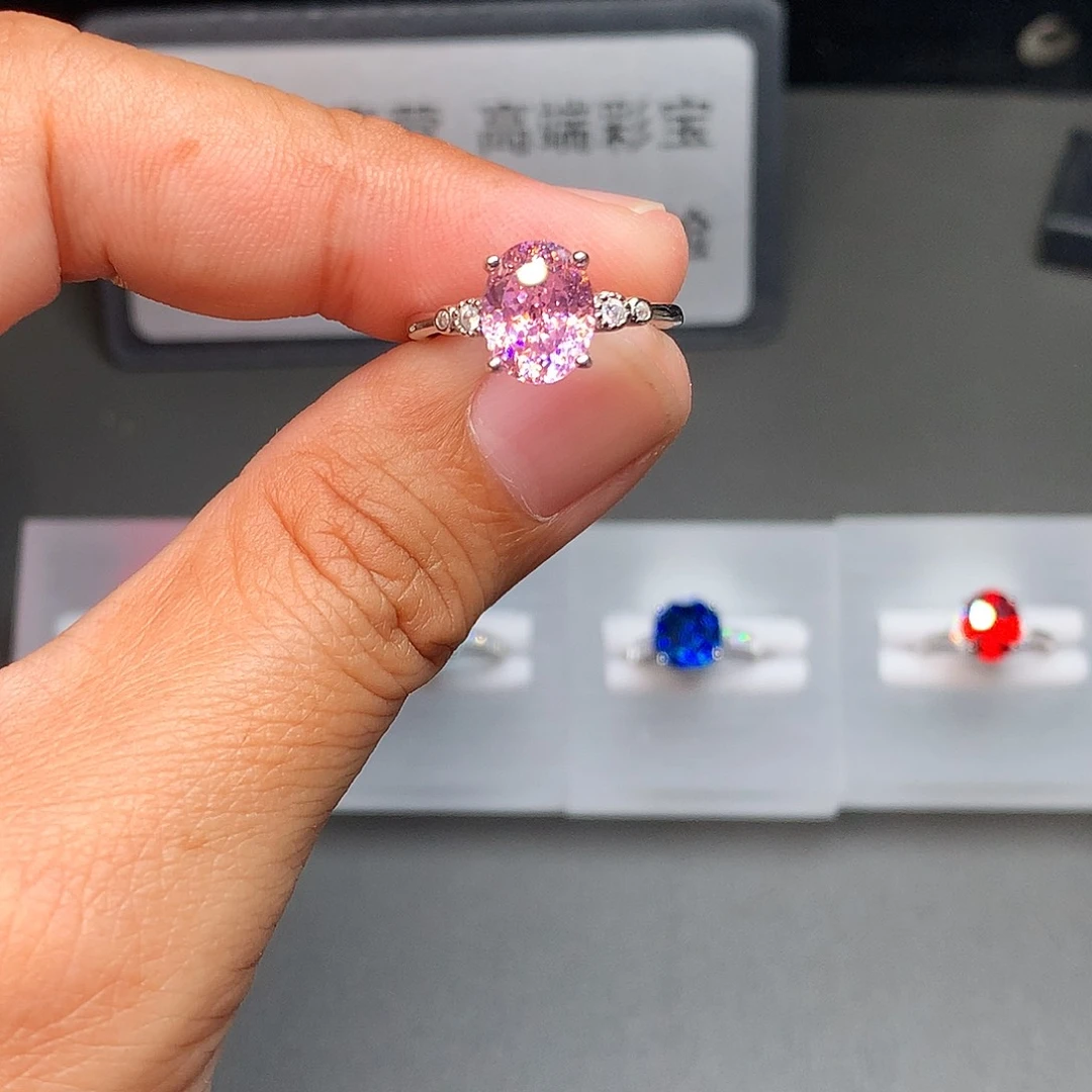 碧玺戒指银S925镶嵌