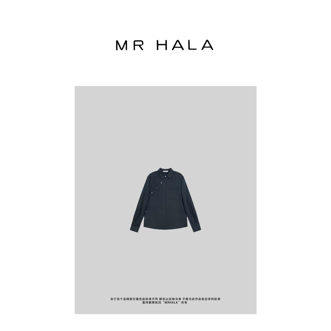 MRHALA 珑盛双宫丝斜襟长袖衬衫女 LW40163