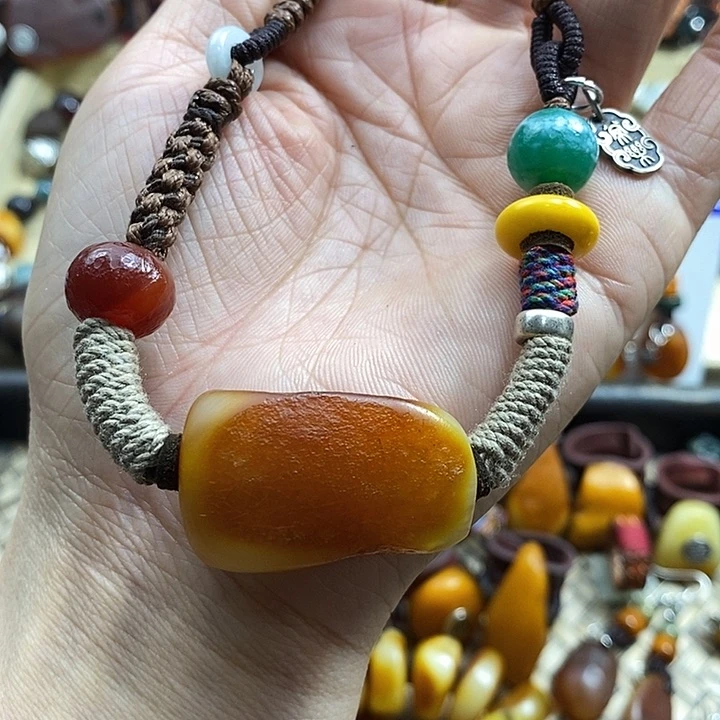 未镶嵌项链蜜蜡五****织项链