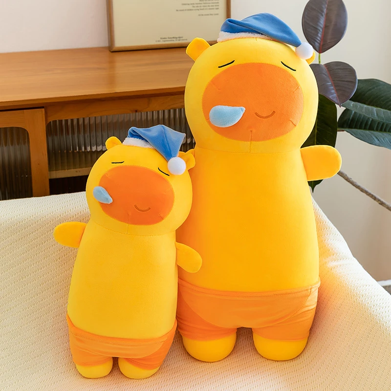 瞌睡水豚表情噜噜拉线旋转困晕公仔玩偶抱枕可爱陪伴毛绒玩具礼物