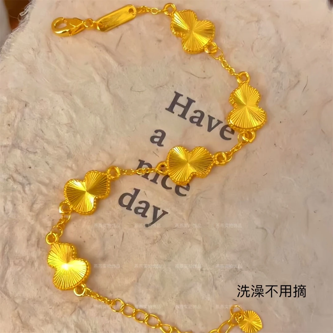 钛钢手链 【洗澡不掉色】燕燕定制周家同款爆闪小福禄葫芦镭射手链