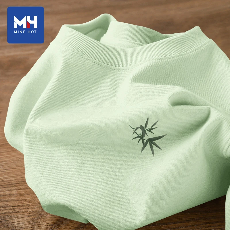 唐狮集团MH新中式长袖t恤女2025圆领春秋国风上衣纯棉内搭打底衫H