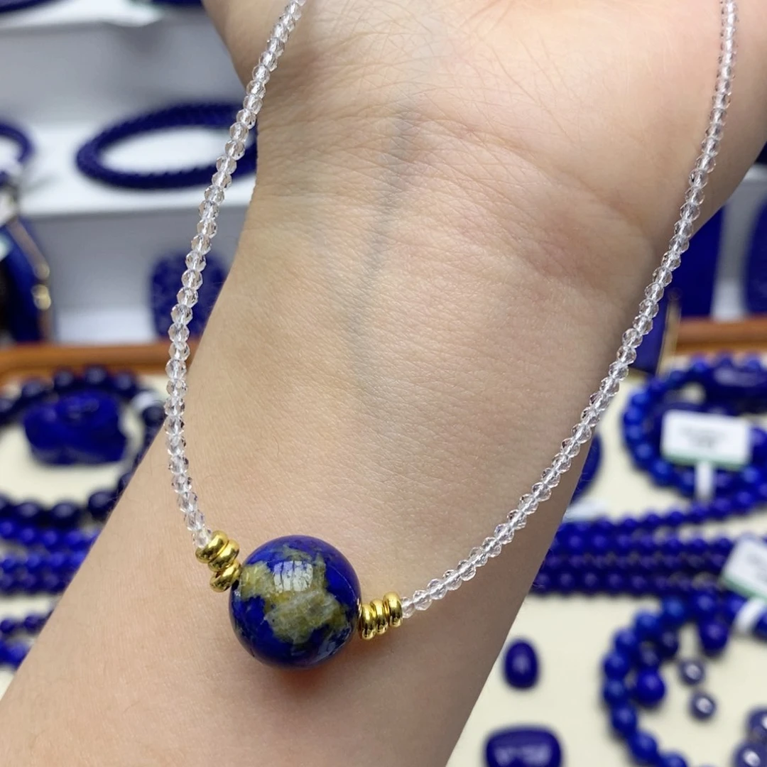 青金石未镶嵌颈饰