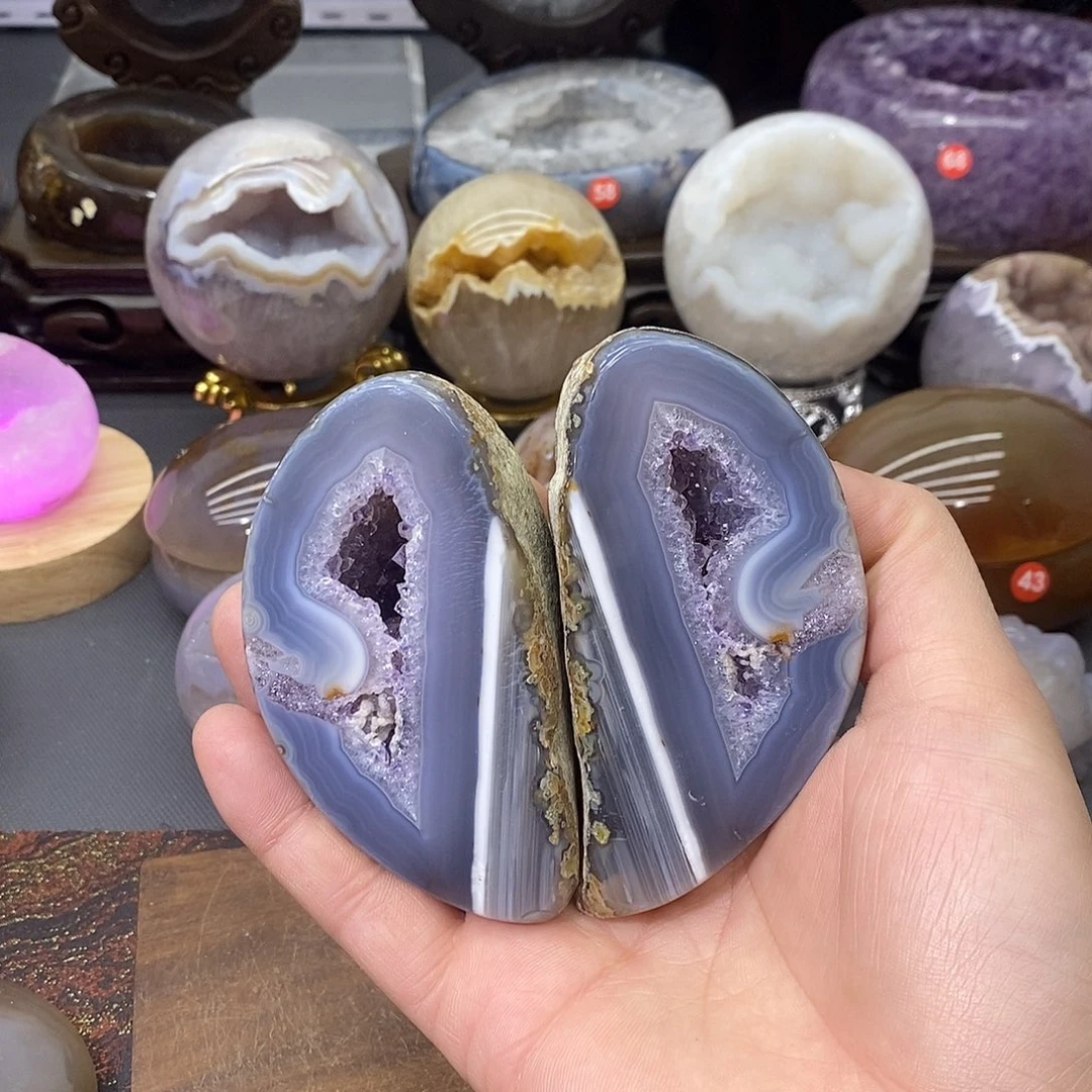 摆件紫晶未镶嵌晶洞