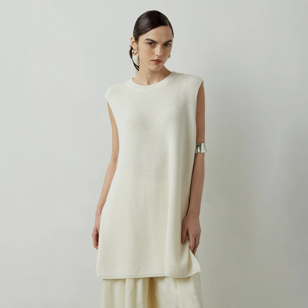 LYNEE 慵懒风弹力针织背心百搭无袖上衣女 LGD2ESK055