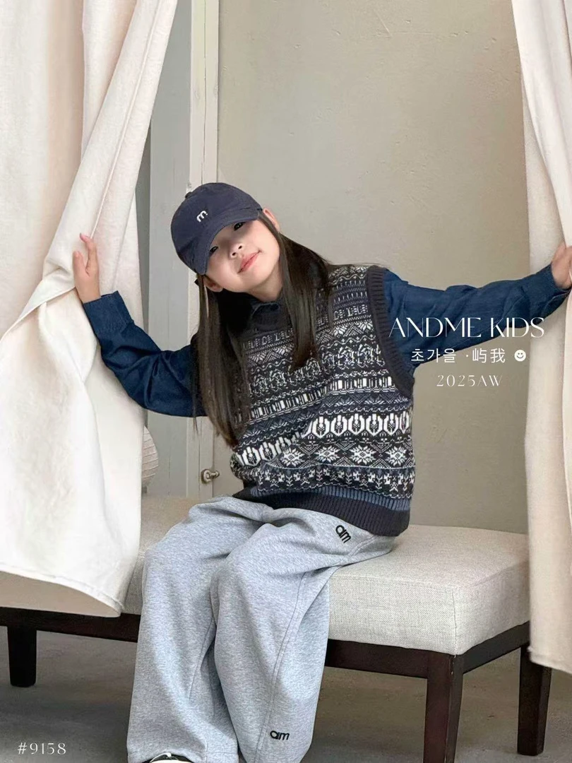 通勤风套头圆领适中马甲格纹马夹复古韩版清美式