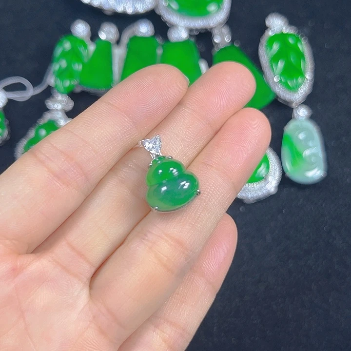翡翠银S925镶嵌吊坠(不含链)