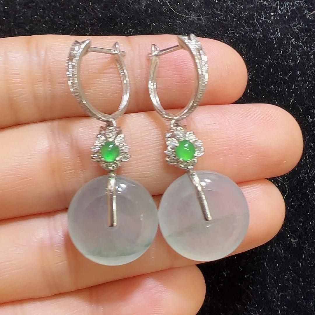 吊坠(不含链)18K金镶嵌翡翠