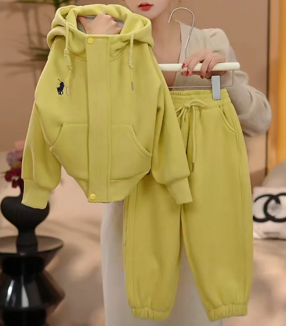 【米小逗】春款女童洋气酷帅时尚女宝连帽运动休闲春秋两件套mc060