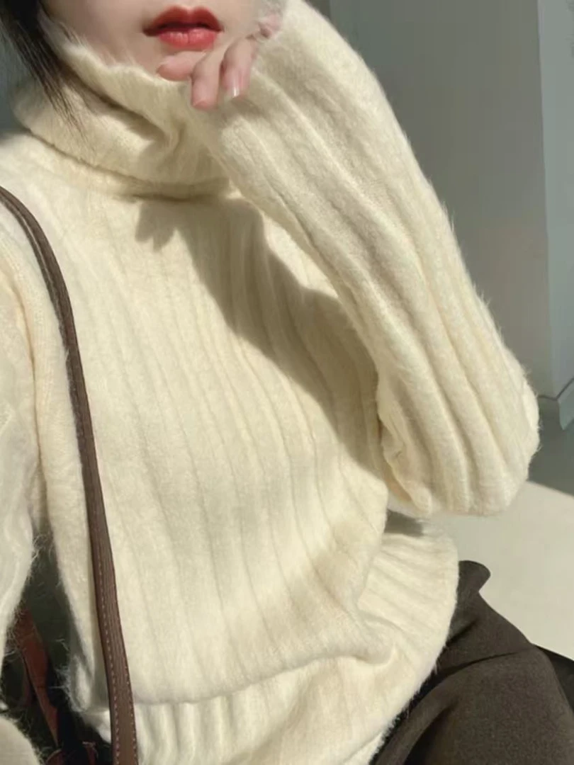 0447 高领毛衣女秋冬慵懒风外穿软糯日系套头针织衫大仓库