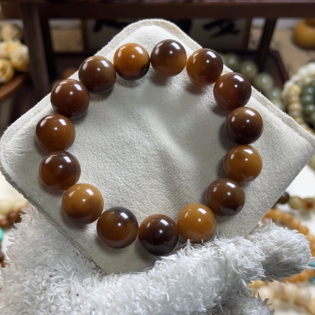 菩提根/象牙果手串松花蛋15.5