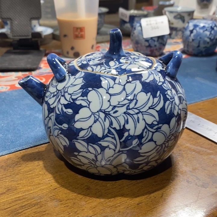 两***店钛合金景德镇手绘百合花茶壶