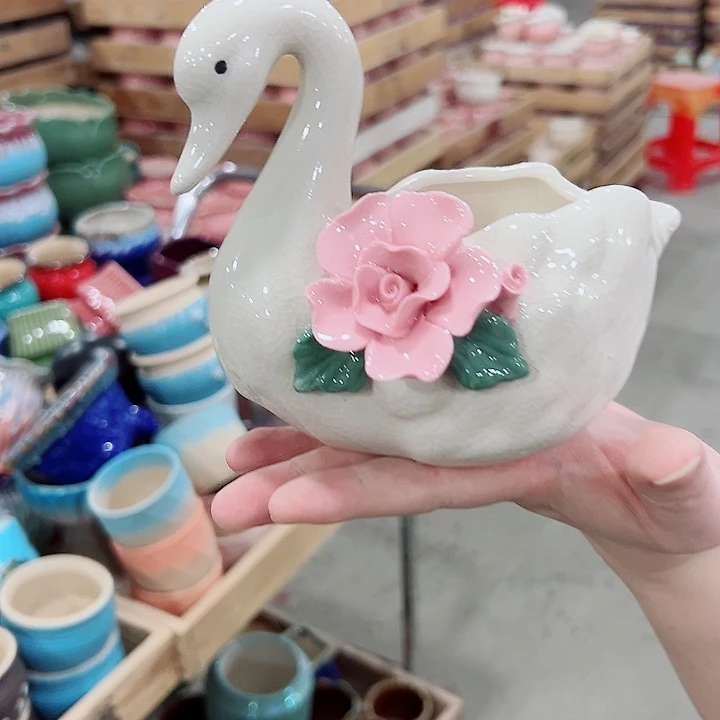 有孔.凑满10元发货多肉陶瓷花盆！