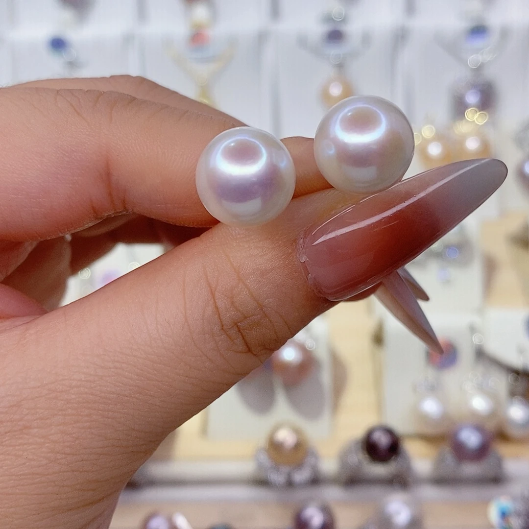 陌***子银S925镶嵌淡水珍珠耳饰