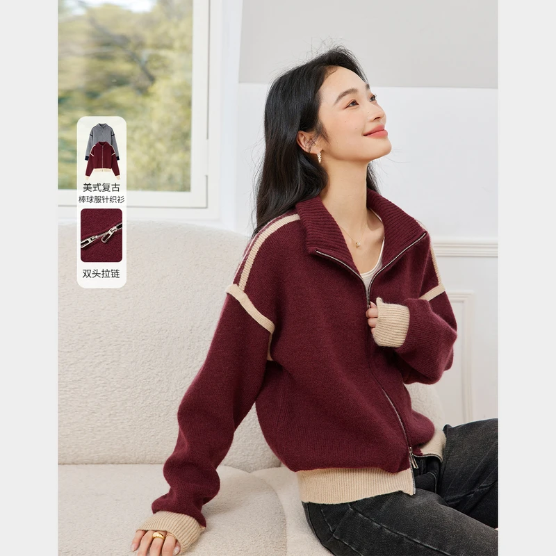 *慵懒风拉链毛衣女开衫加厚2025高级感外套气质显瘦73382