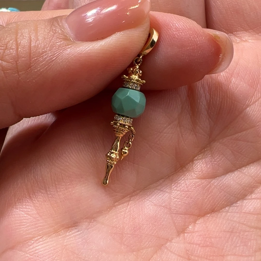 绿松石配件18K金镶嵌配件