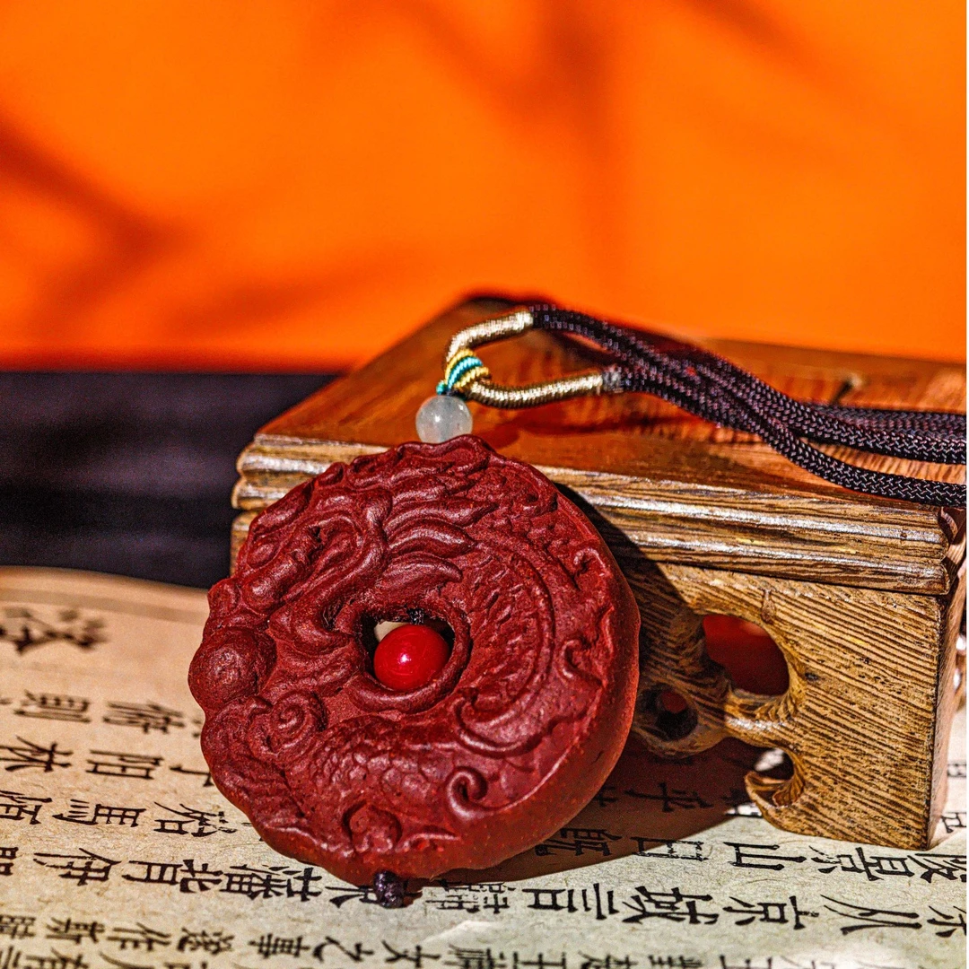 【离火玫龙】纯天然手工制作 宫皇顺玫瑰鱼化龙项链GHSLNX018