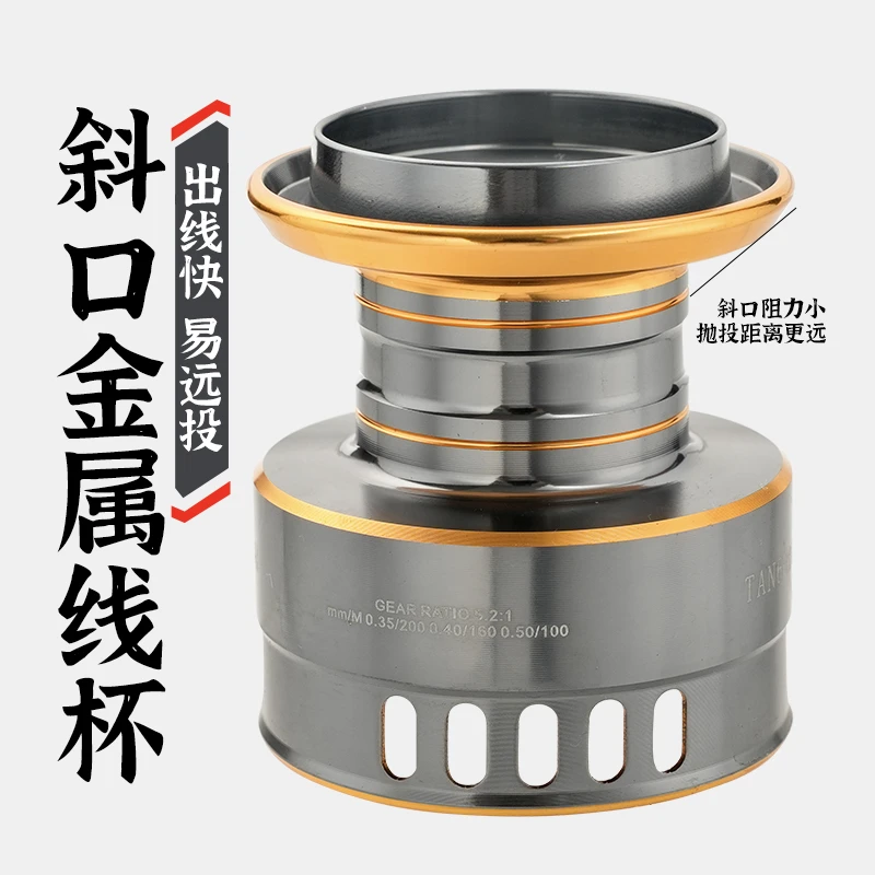 （钓德来全金属轮脚）无间隙纺车轮海竿路亚矶钓轮远投大物渔轮