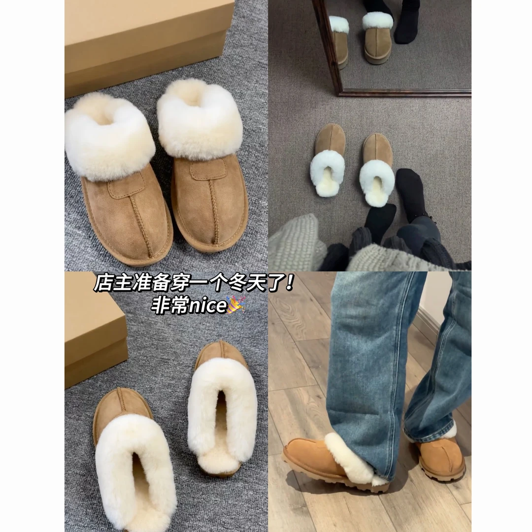 【巨好穿的星拖】包头毛毛拖鞋女外穿新款加绒保暖防滑懒人一脚蹬棉