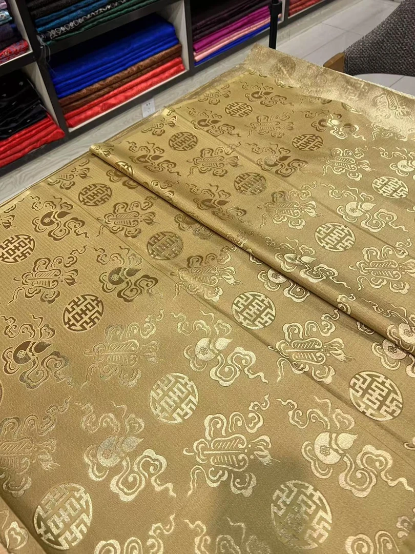 【一米长包邮】八仙过海葫芦提花织锦缎蒙古袍藏袍内蒙古布料面料