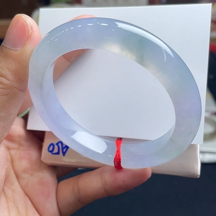 未镶嵌手镯翡翠54-55冰透幻彩渐变