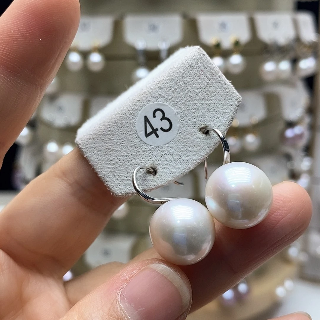 淡水珍珠耳饰银S925镶嵌