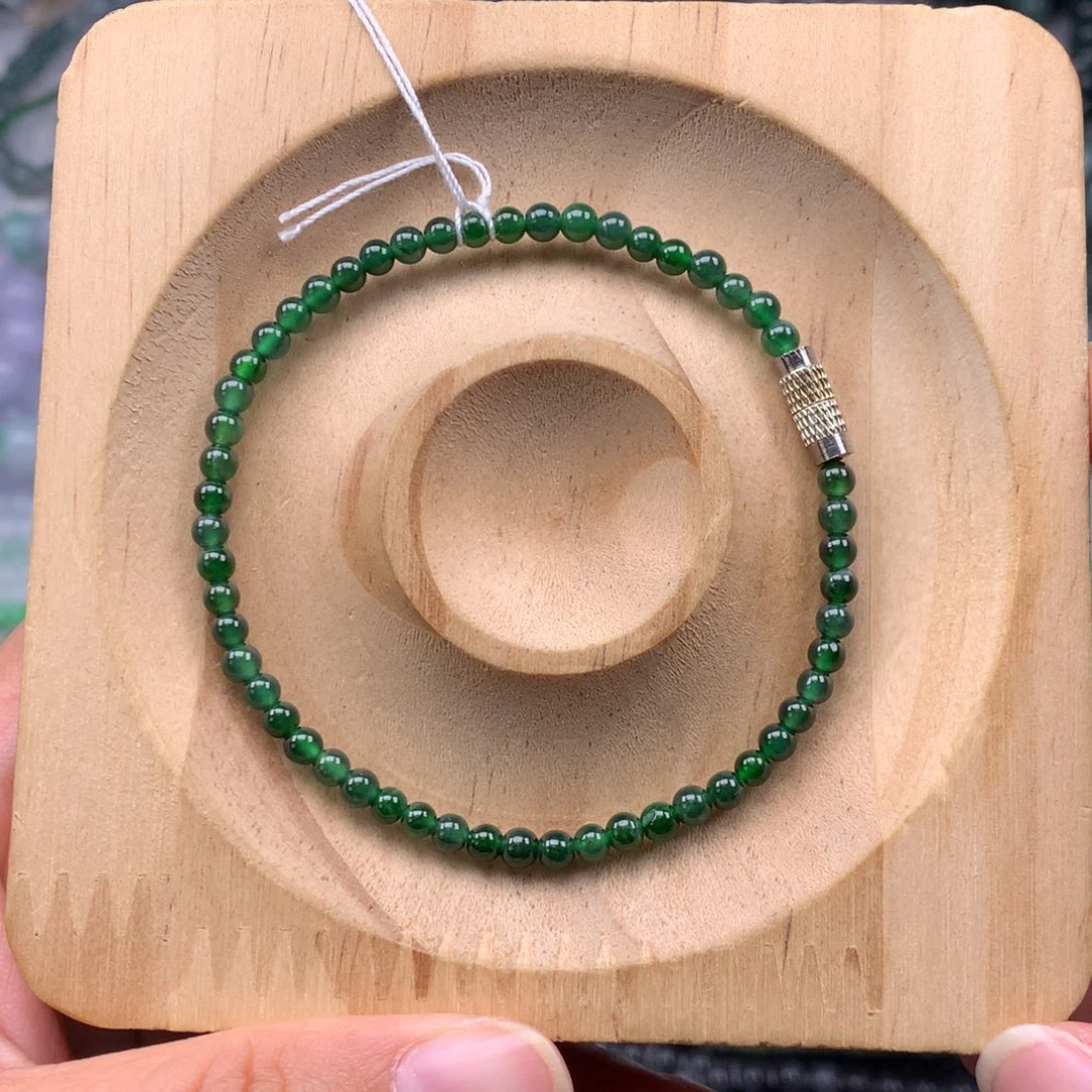 翡翠未镶嵌手链天然翡翠A货珠链
