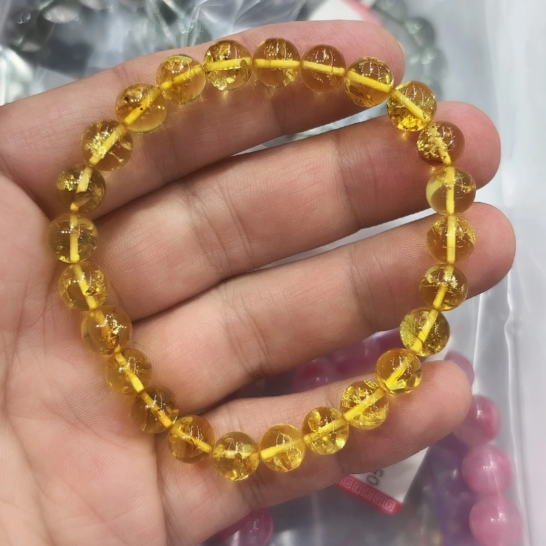 水晶手链未镶嵌花珀