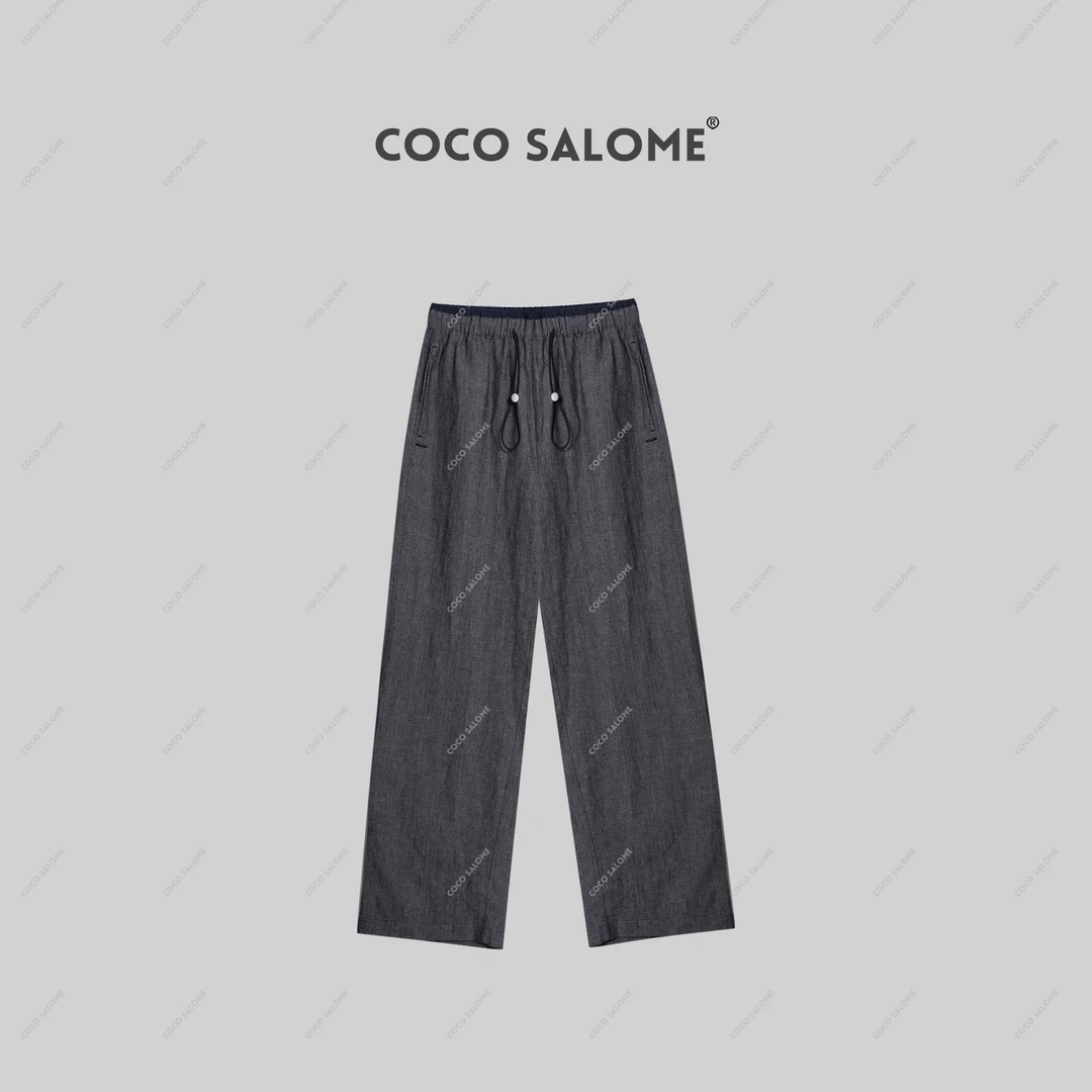 COCO SALOME⑥【麻序】亚麻极简肌理感时尚直筒休闲裤7339
